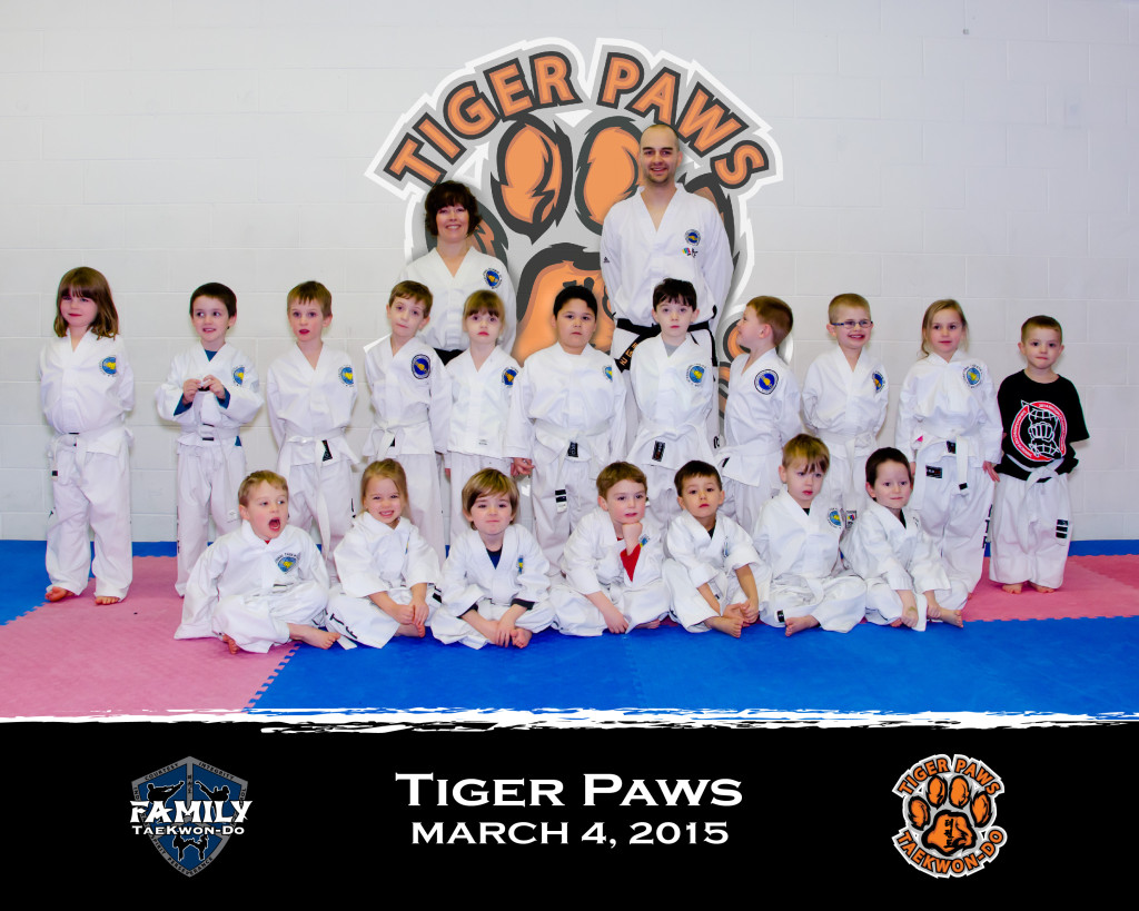 Tiger Paws TaeKwon-Do Class Photo March 4th 2015